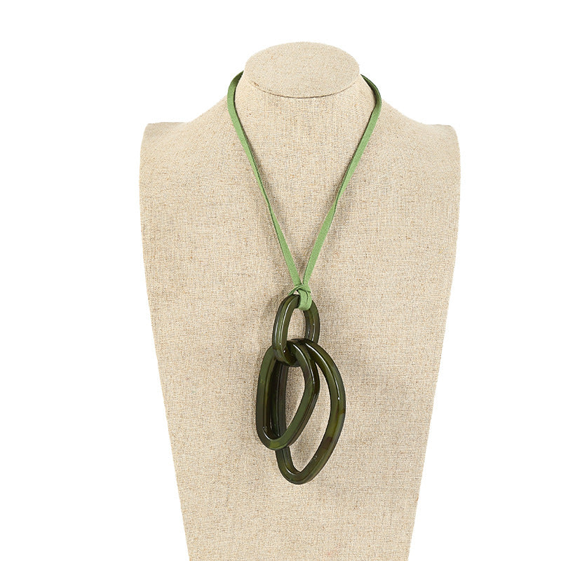 Wholesale Acrylic Resin Geometric Pendant Necklace